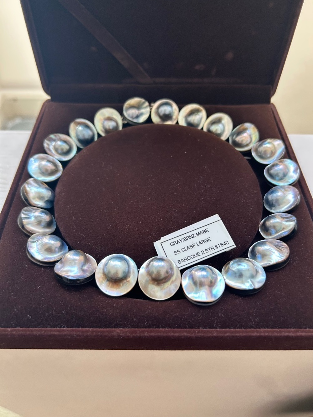 BEAUTIFUL GREY BAROQUE PEARL NECKLACE NWT RARE NECKLACE